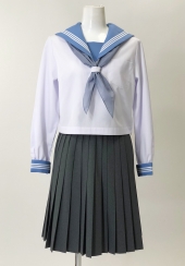 ブルー衿長袖セーラー服 
全7点